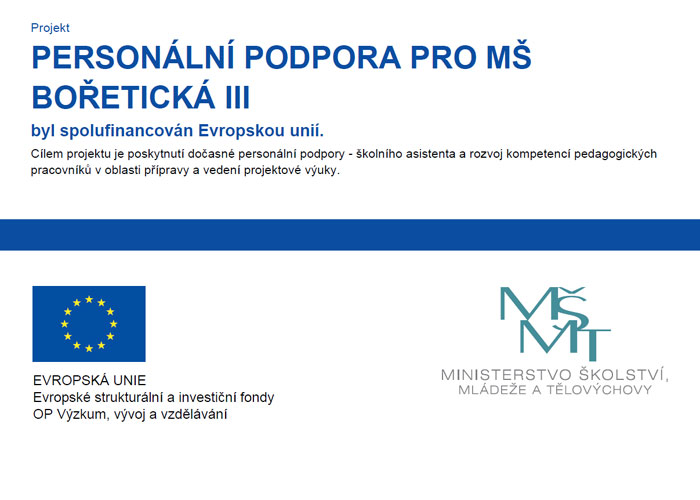 Projekt Personální podpora pro MŠ Bořetická III